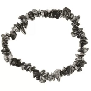 Obsidiaan sneeuwvlok splitarmband