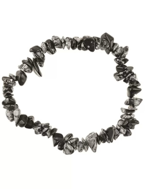 Obsidiaan sneeuwvlok splitarmband