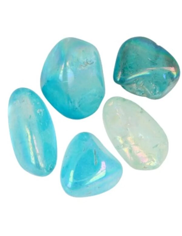 Aqua Aura trommelstenen (mt2-3), per gram (gecoat) - Image 2