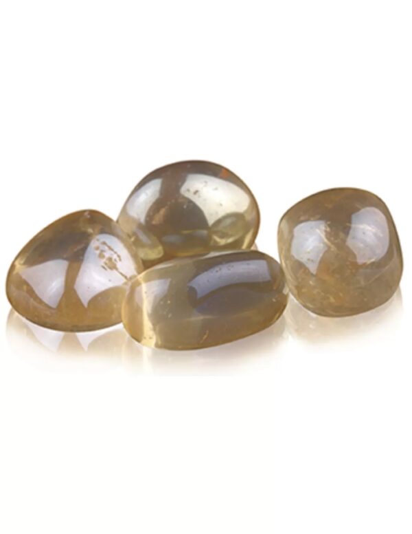 Zonneschijn Aura trommelstenen (mt2-3), per gram (gecoat)
