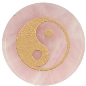 Roze kwarts zaksteen Yin Yang