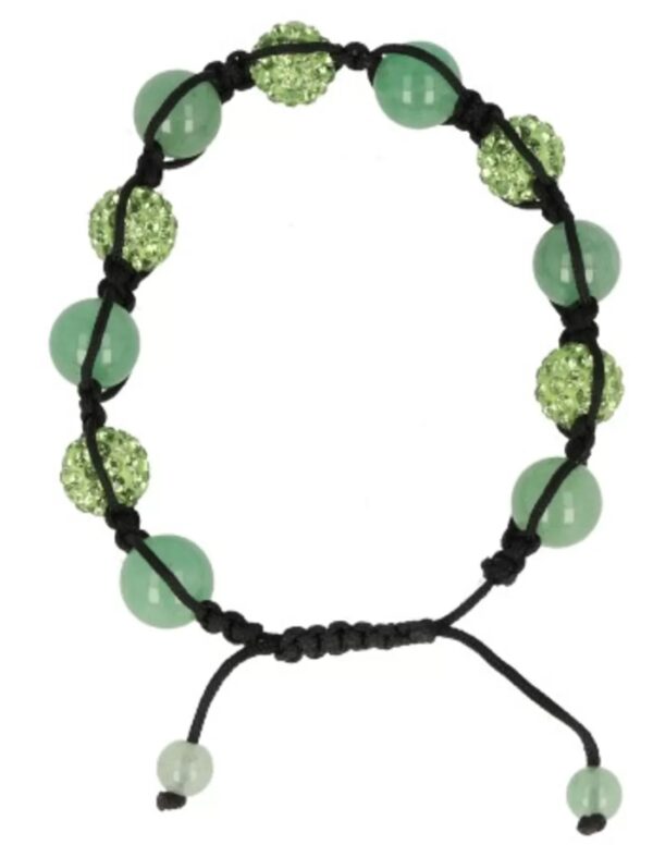 Aventurijn groen glitter shamballa armband