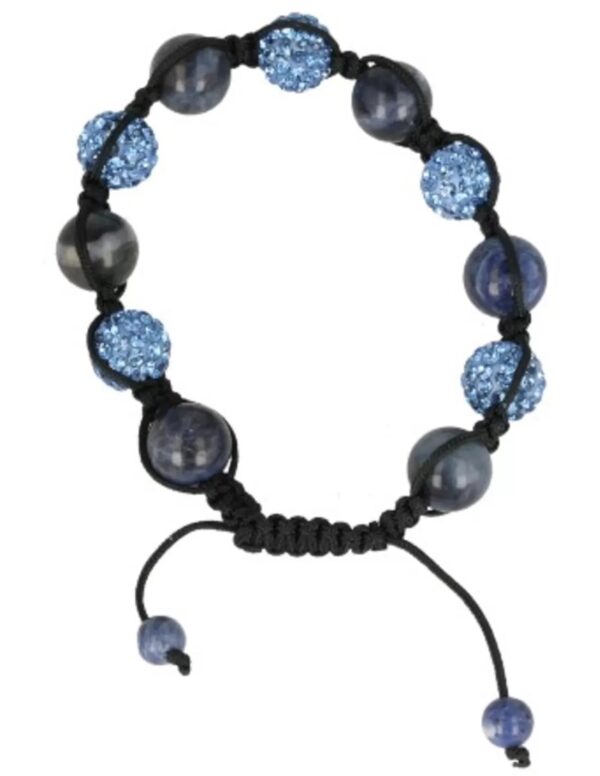 Sodaliet glitter shamballa armband