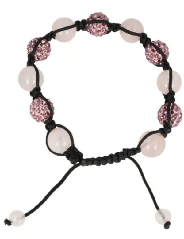 Roze kwarts glitter shamballa armband