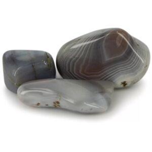 Agaat Botswana grijs trommelstenen (mt 3-4) , p/kg