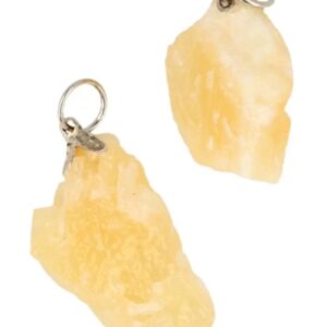 Calciet geel edelsteen hanger ruw