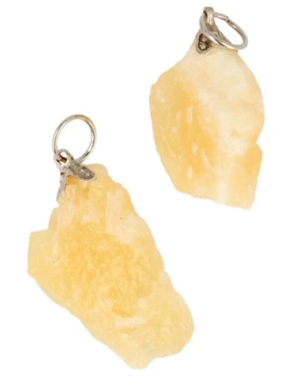 Calciet geel edelsteen hanger ruw