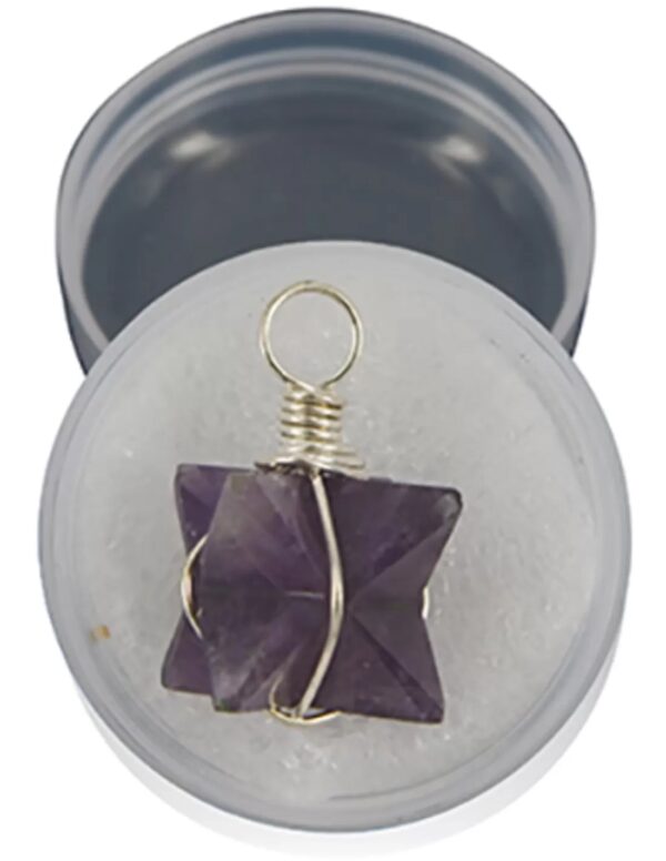 Merkabah hanger in doosje, Amethist