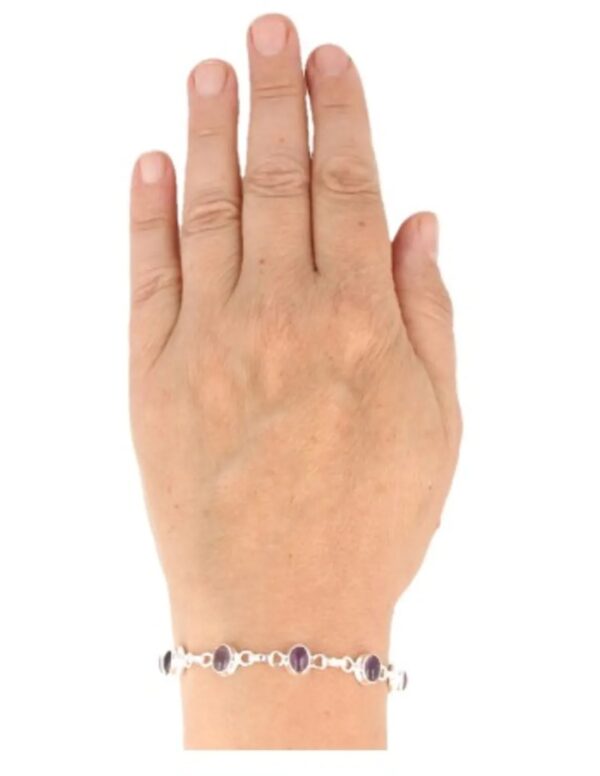 Amethist armband zilver ovaal