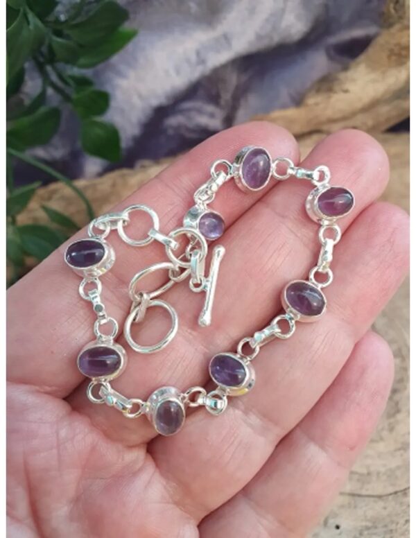 Amethist armband zilver ovaal - Image 4