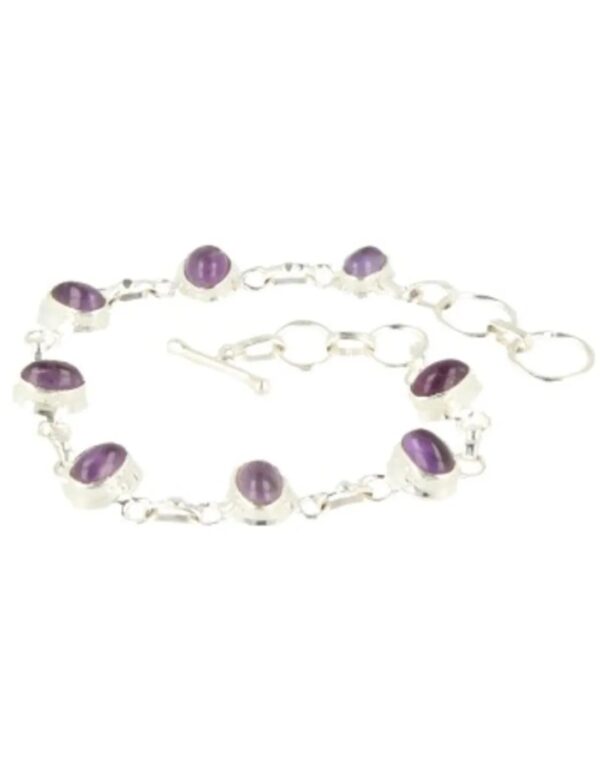 Amethist armband zilver ovaal - Image 5