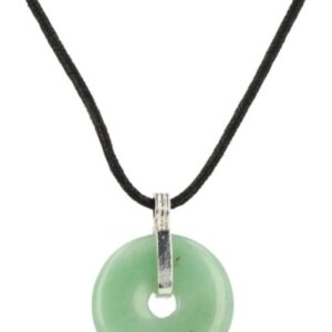 Donuthanger 30 mm Aventurijn groen aan koord