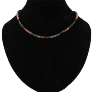 Toermalijn watermeloen collier rond 4mm