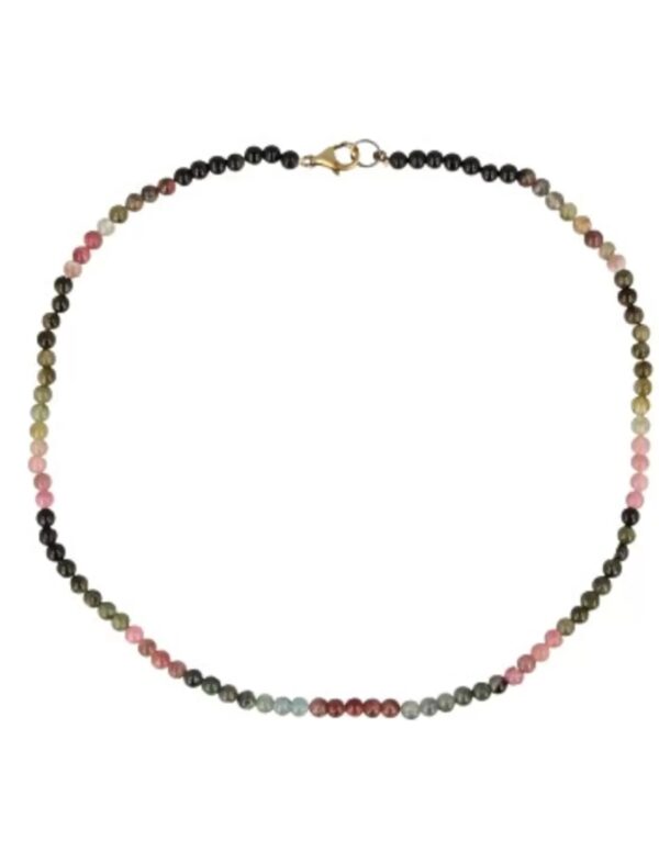 Toermalijn watermeloen collier rond 4mm - Image 3