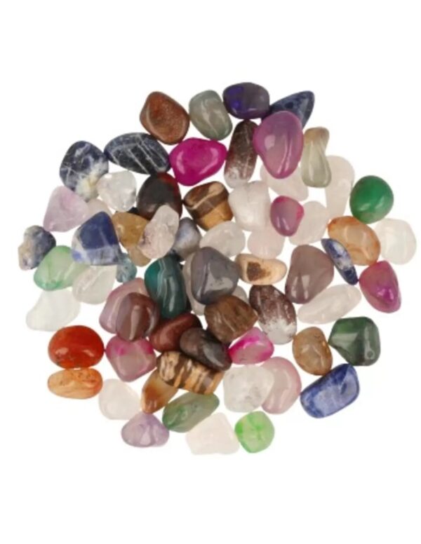 Agaat mix 100 gr. trommelstenen (bijgekleurd) (mt2)