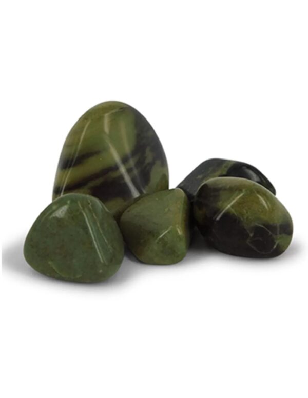 Jaspis groen 50 gr. trommelstenen (mt2-3)