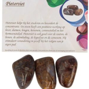Pietersiet 50 gr. trommelstenen (mt3) met info