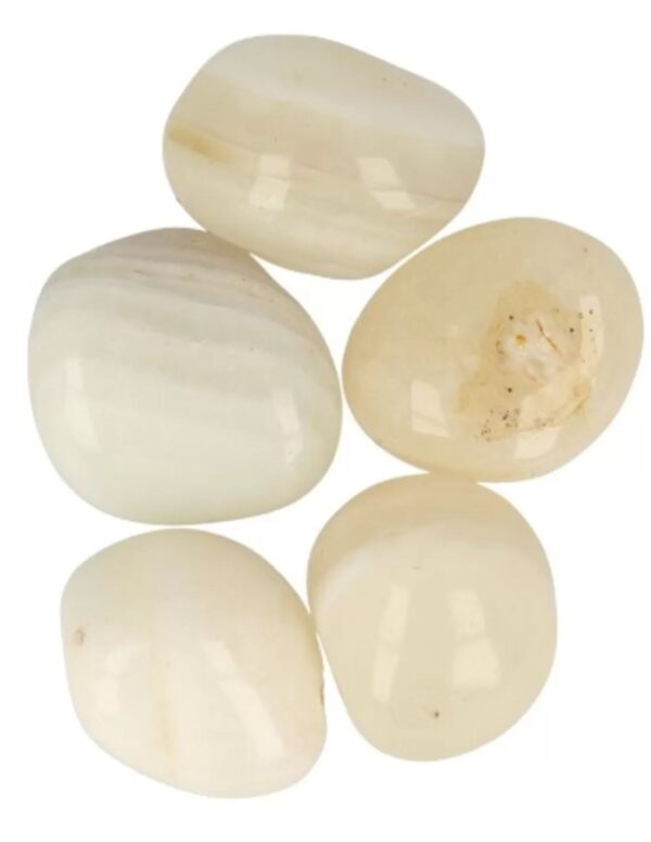 Agaat wit 50 gr. trommelstenen (mt3)