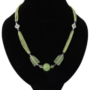 Bohemian ketting Jade 3 streng met bol