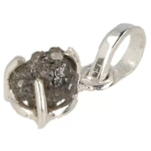 Diamant zilveren hanger ruw