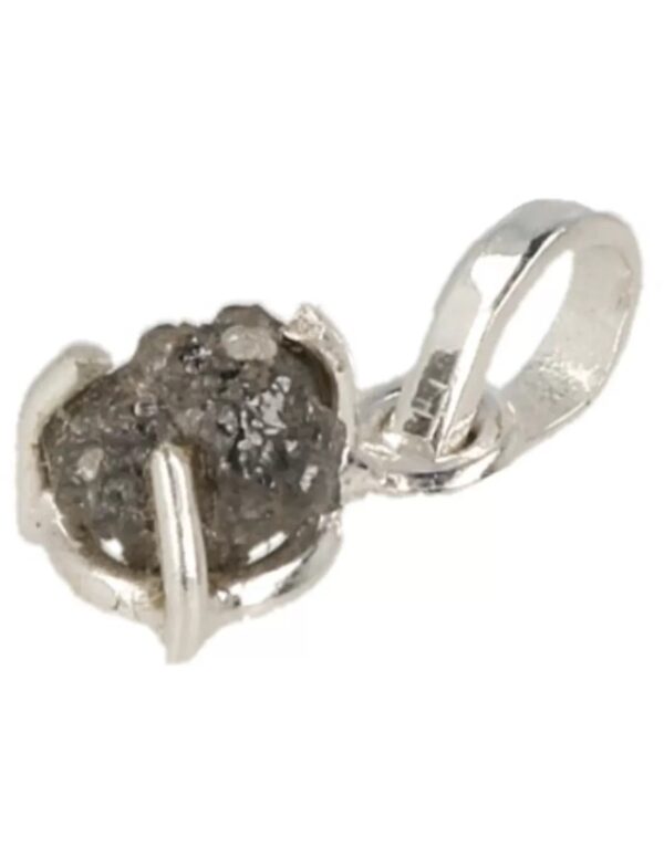 Diamant zilveren hanger ruw