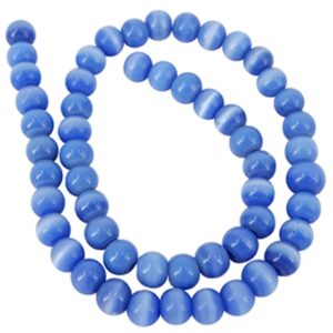 Parelmoer blauw kralen streng (gekleurd) 7 mm