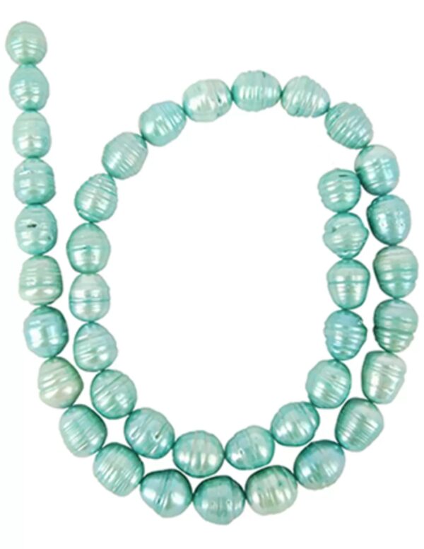Parel groen kralen streng 10 mm (gekleurd)