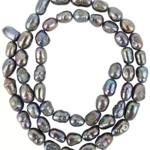 Parel grijs kralen streng 5 mm