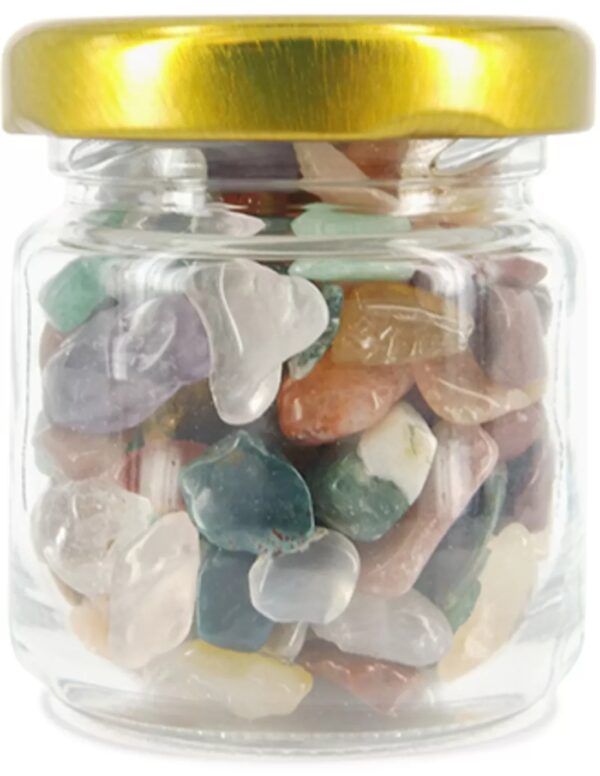 Trommelstenen mix in glas 60 gr