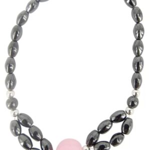 Magneetarmband Agaat roze (gekleurd) met magneetsluiting