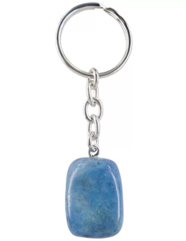 Sleutelhanger Blauwe kwarts (bijgekleurd)