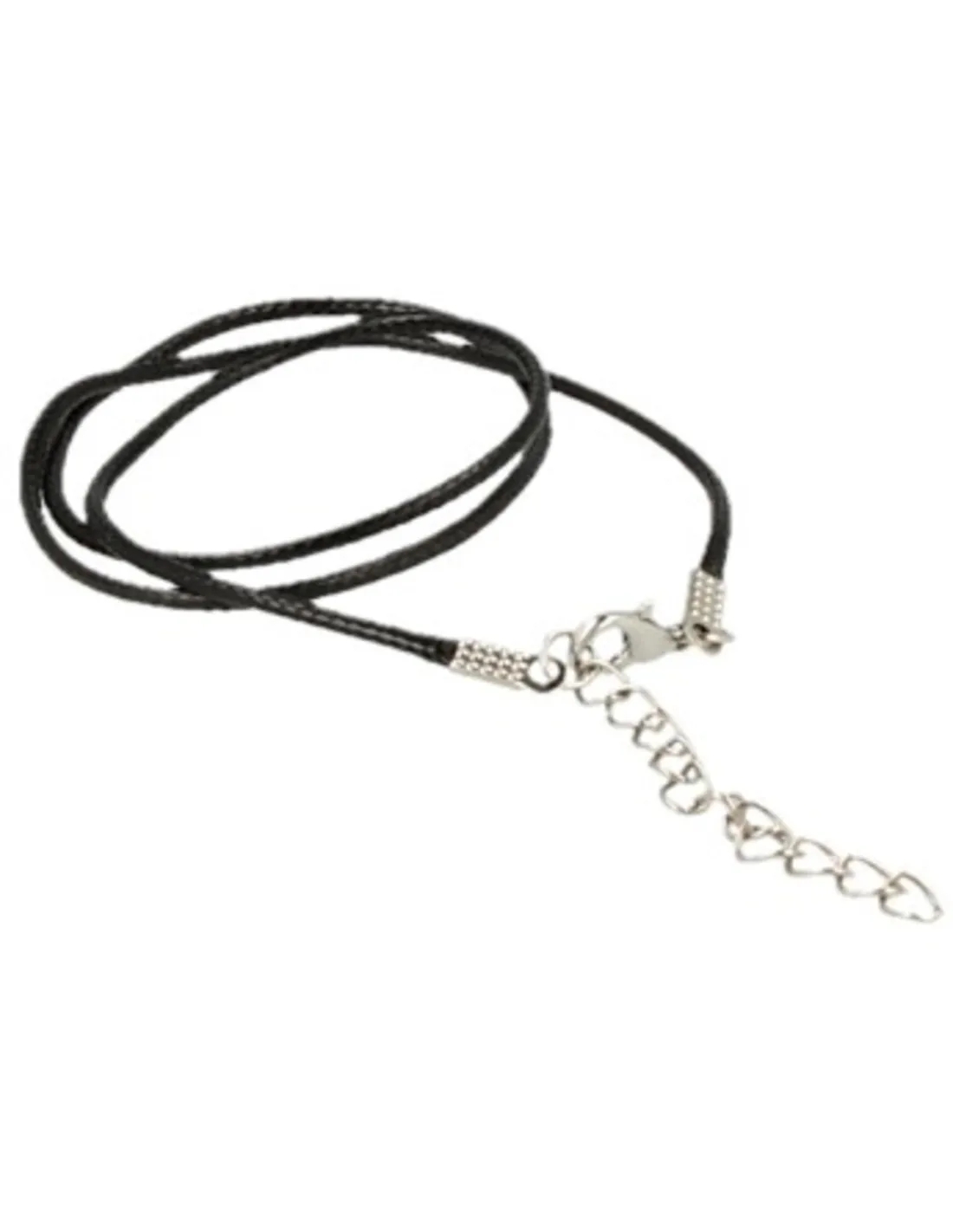 Halsketting zwart waskoord met verlengketting - Image 3