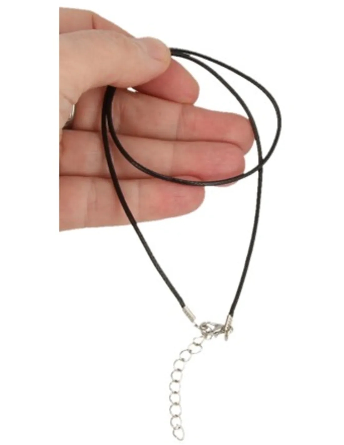 Halsketting zwart waskoord met verlengketting - Image 5