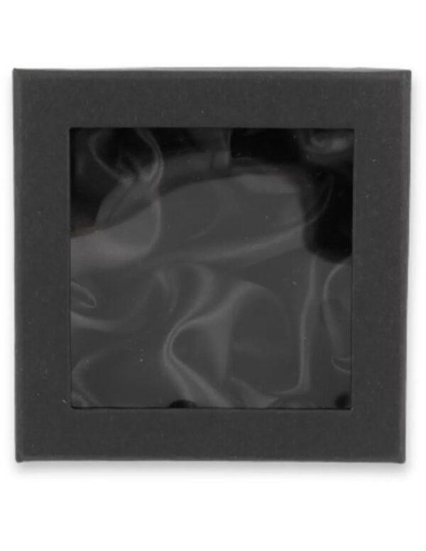 Verpakkingsdoosje zwart 90x90 mm met raam - Image 2
