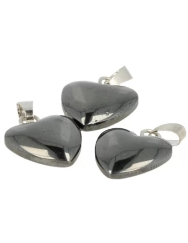 Hematiet hart hanger 12 mm - Image 3