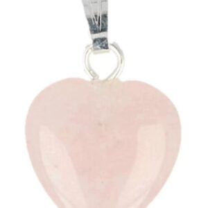Roze kwarts hart hanger 12 mm