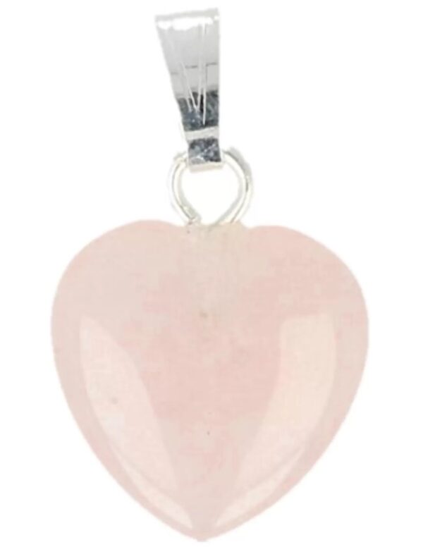 Roze kwarts hart hanger 12 mm