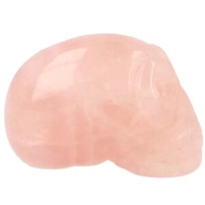 Roze kwarts traveler schedel 40 mm