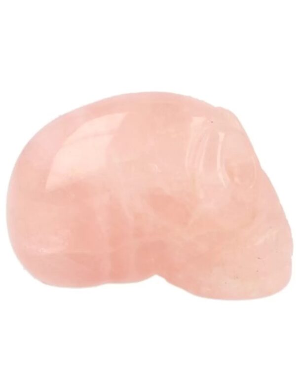 Roze kwarts traveler schedel 40 mm