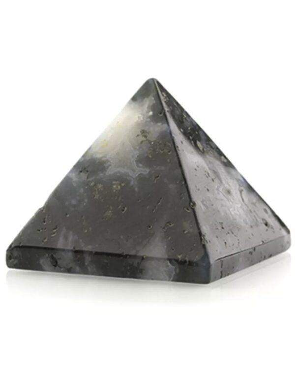 Agaat mos edelsteen piramide 25 mm