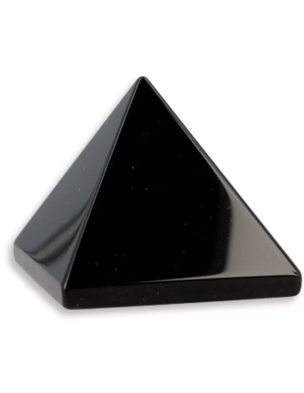 Obsidiaan zwart piramide 25 mm edelsteen