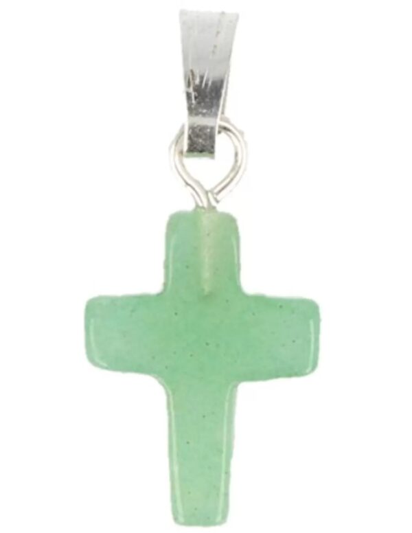 Aventurijn groen kruis hanger 14 mm