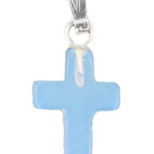Opaliet kruis hanger 14 mm (synth)
