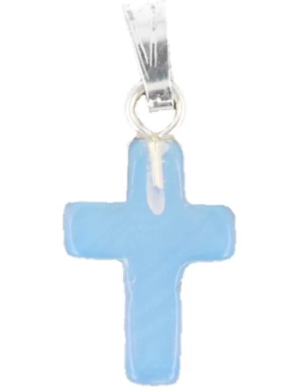 Opaliet kruis hanger 14 mm (synth)