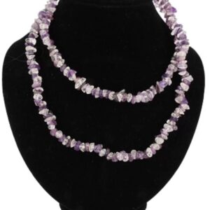Amethist / Bergkristal splitketting lang