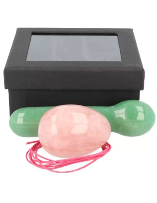 Yoni massage set Roze kwarts / Aventurijn groen