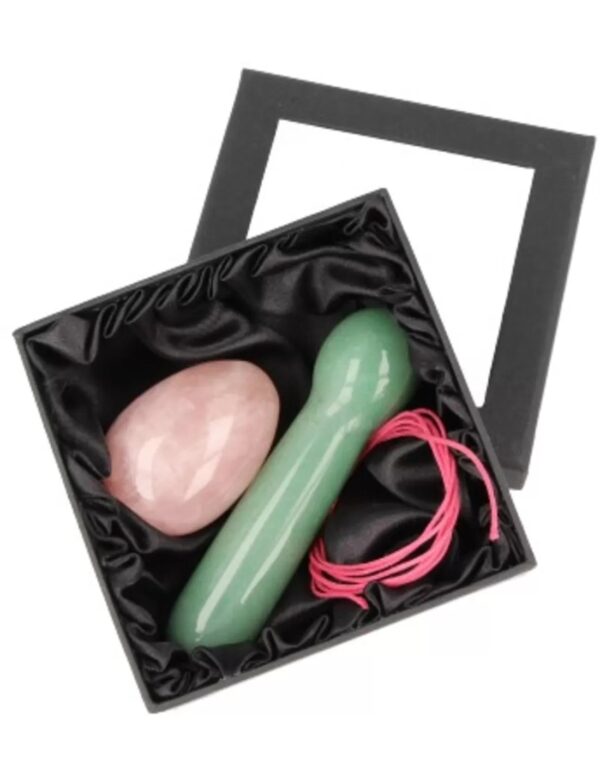 Yoni massage set Roze kwarts / Aventurijn groen - Image 2