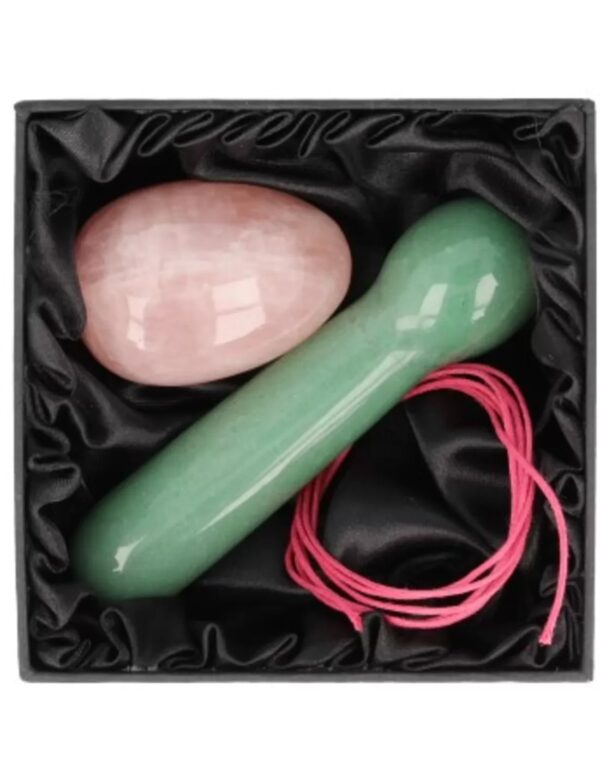 Yoni massage set Roze kwarts / Aventurijn groen - Image 3