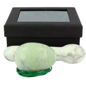 Yoni massage set Chinese Jade / Howliet wit