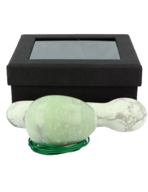 Yoni massage set Chinese Jade / Howliet wit
